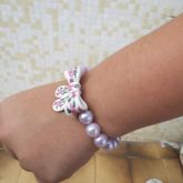 Pulseira perolas rose