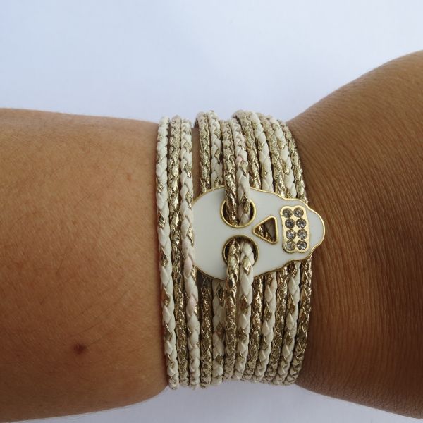 Pulseira White Skull